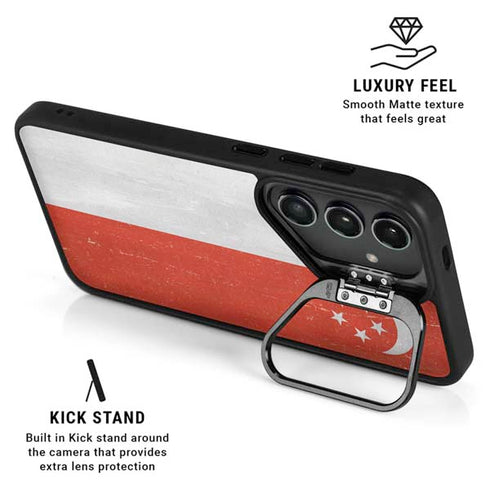 Singapore Flag Distressed Galaxy S24 Ultra Kickstand Case