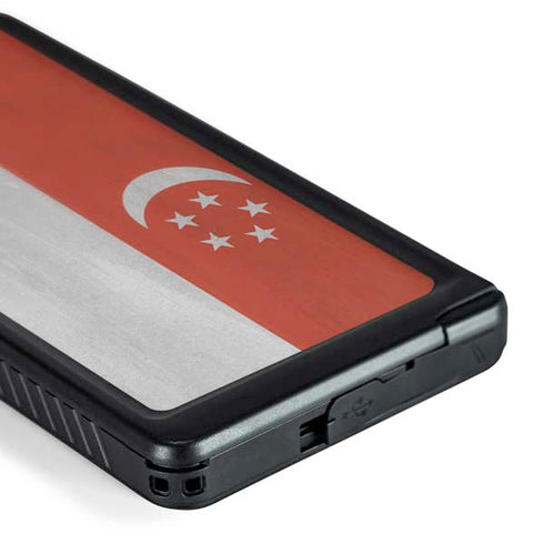 Singapore Flag Distressed Galaxy S24 Ultra Waterproof Case