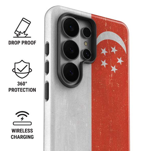 Singapore Flag Distressed Galaxy S26 Ultra Impact Case