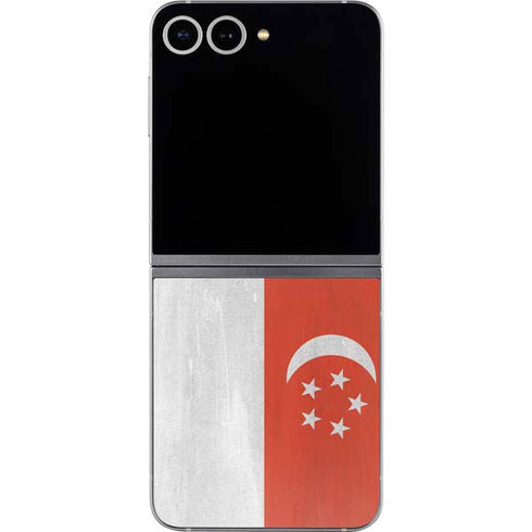 Singapore Flag Distressed Galaxy Z Flip6 Skin