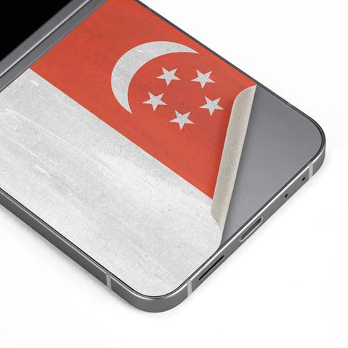Singapore Flag Distressed Galaxy Z Flip6 Skin