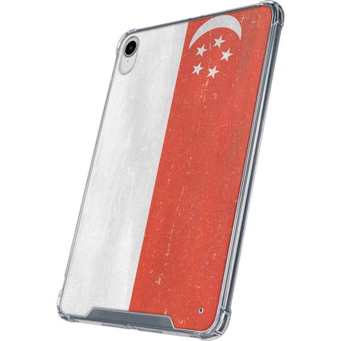 Singapore Flag Distressed iPad 11th Gen (2025) Clear Case