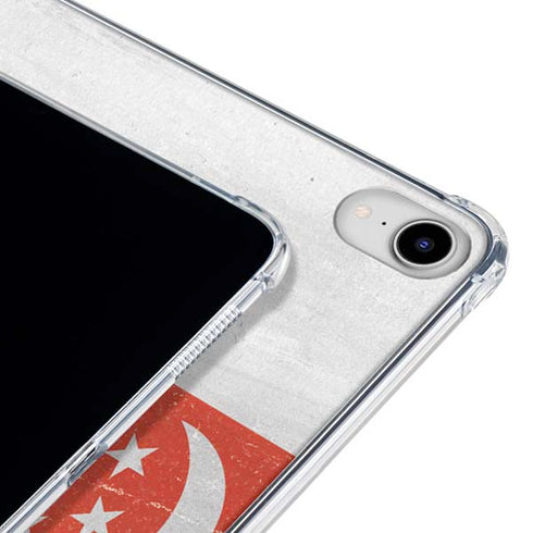 Singapore Flag Distressed iPad 11th Gen (2025) Clear Case