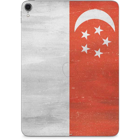 Singapore Flag Distressed Apple iPad Pro Skin