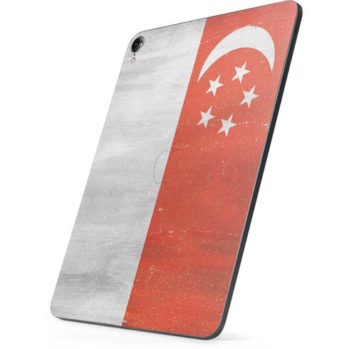 Singapore Flag Distressed Apple iPad Pro Skin