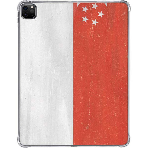 Singapore Flag Distressed iPad Pro 11in (2024) Clear Case
