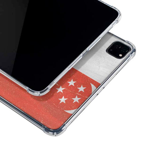 Singapore Flag Distressed iPad Pro 11in (2024) Clear Case