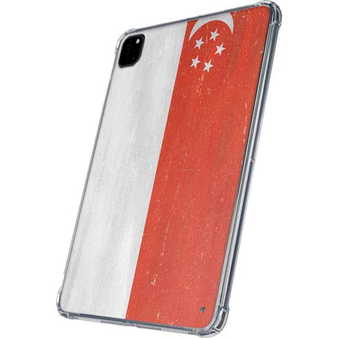 Singapore Flag Distressed iPad Pro 11in (2024) Clear Case