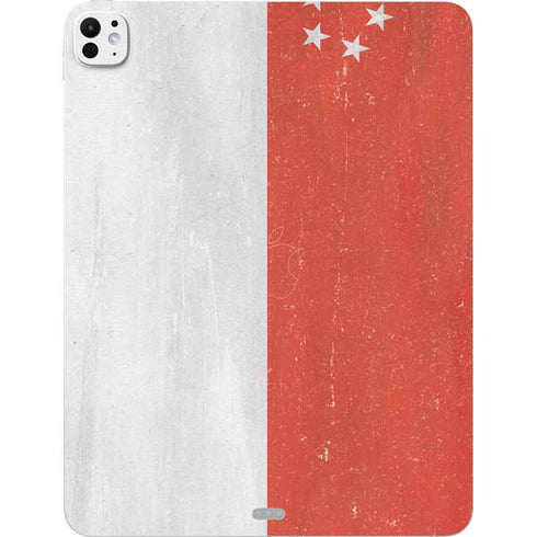 Singapore Flag Distressed iPad Pro 13in M4 (2024) Skin