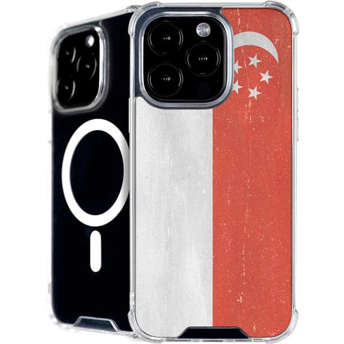 Singapore Flag Distressed iPhone 16 Pro MagSafe Case