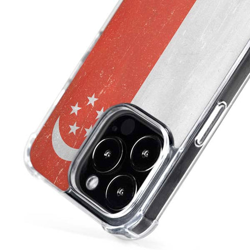 Singapore Flag Distressed iPhone 16 Pro MagSafe Case