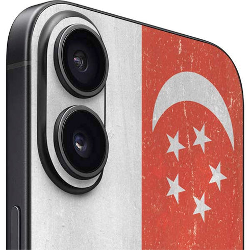 Singapore Flag Distressed iPhone 16 Skin