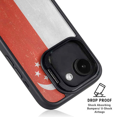 Singapore Flag Distressed iPhone 16e Kickstand Case