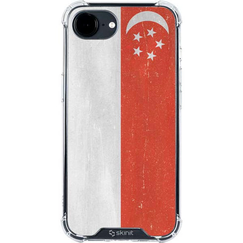 Singapore Flag Distressed iPhone 16e Clear Case