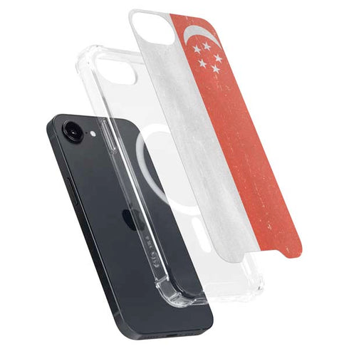 Singapore Flag Distressed iPhone 16e MagSafe Case