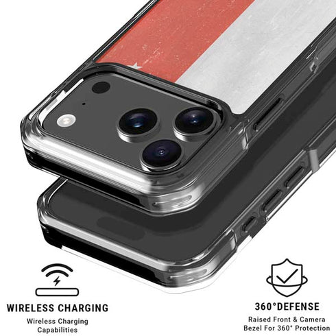 Singapore Flag Distressed iPhone 18 Pro Clear Case