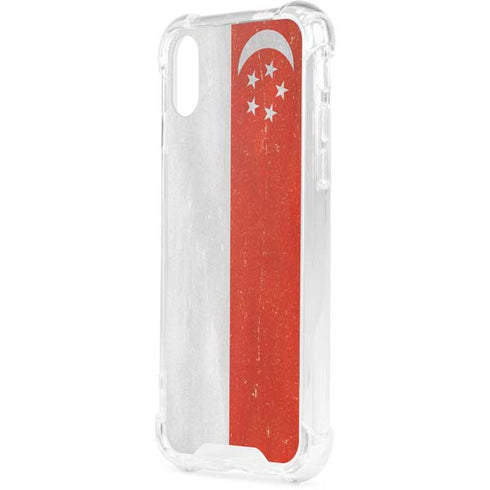 Singapore Flag Distressed iPhone XS Clear Case