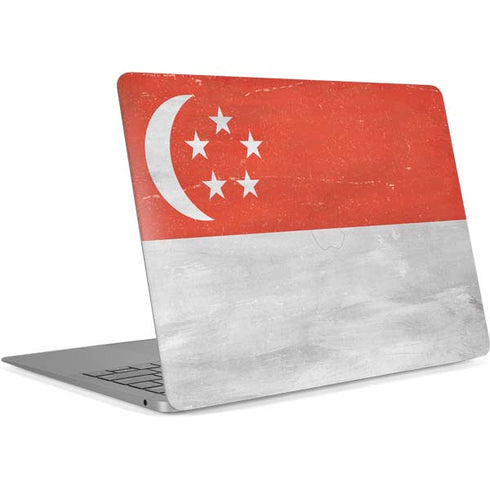 Singapore Flag Distressed Apple MacBook Air Skin