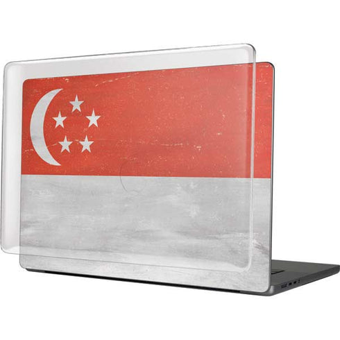 Singapore Flag Distressed MacBook Cases