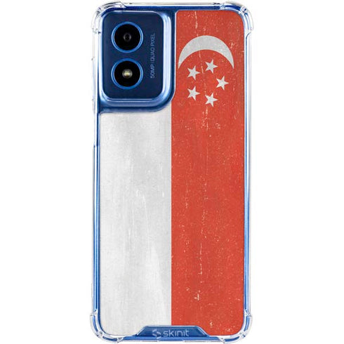 Singapore Flag Distressed Moto G 5G (2024) Clear Case
