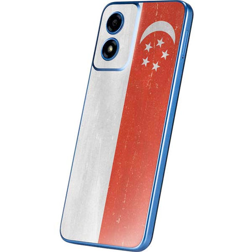 Singapore Flag Distressed Moto G Play 4G (2024) Skin