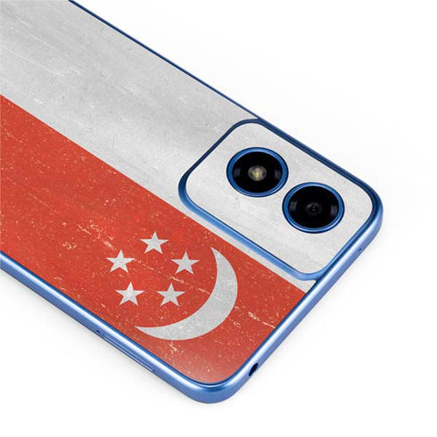 Singapore Flag Distressed Moto G Play 4G (2024) Skin