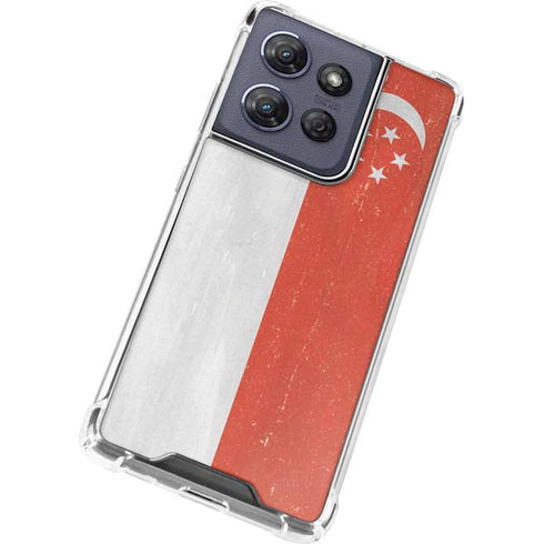 Singapore Flag Distressed Moto G Stylus 5G (2025) Clear Case