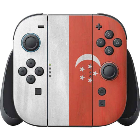 Singapore Flag Distressed Nintendo Switch 2 (2025) Joy-Con Controller Skin