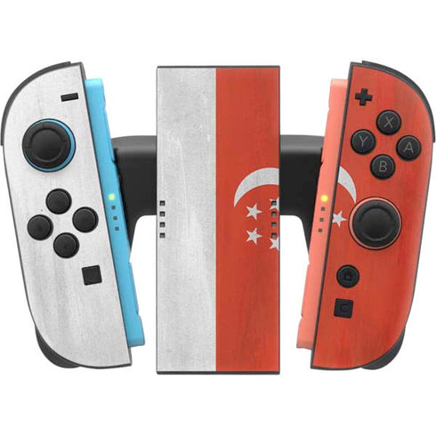 Singapore Flag Distressed Nintendo Switch 2 (2025) Joy-Con Controller Skin