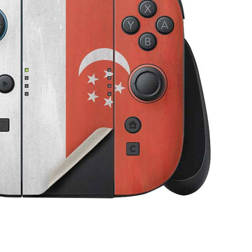Singapore Flag Distressed Nintendo Switch 2 (2025) Joy-Con Controller Skin