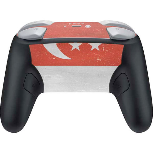 Singapore Flag Distressed Nintendo Switch 2 (2025) Pro Controller Skin