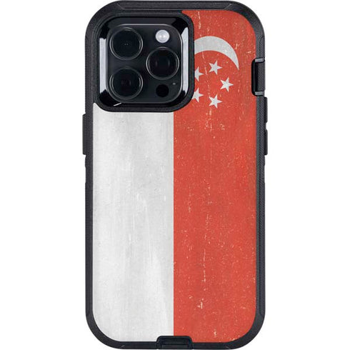 Singapore Flag Distressed Otterbox Defender iPhone Skin