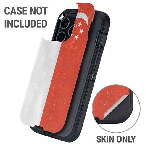 Singapore Flag Distressed Otterbox Defender iPhone Skin