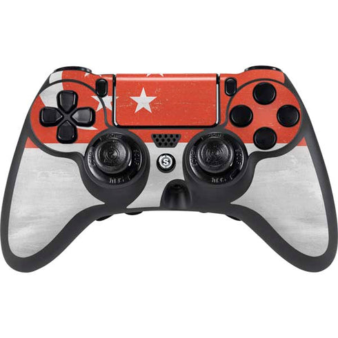 Singapore Flag Distressed PlayStation PS4 Skins