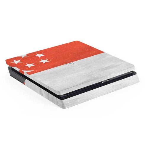 Singapore Flag Distressed PS4 Slim Skin