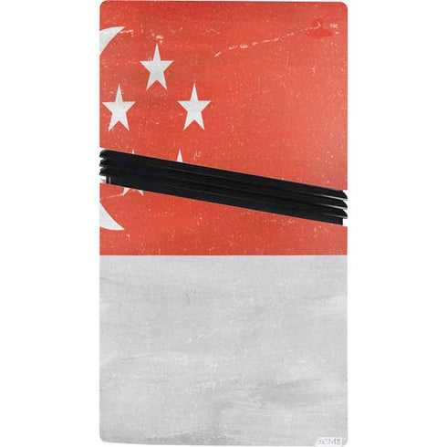 Singapore Flag Distressed PS5 Pro Bundle Skin
