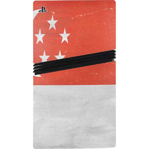Singapore Flag Distressed PS5 Pro Console Skin