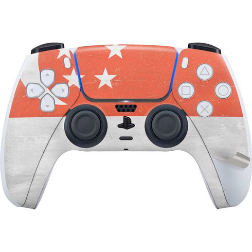 Singapore Flag Distressed PS5 Pro Disk Bundle Skin