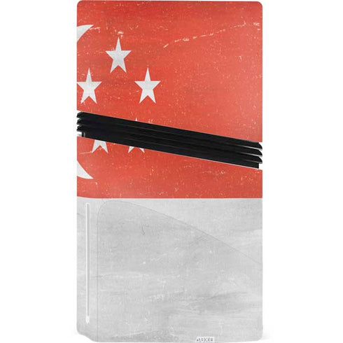 Singapore Flag Distressed PS5 Pro Disk Console Skin