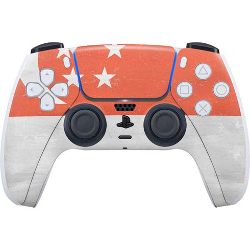 Singapore Flag Distressed PlayStation PS5 Skins