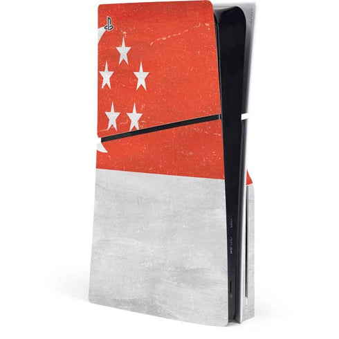 Singapore Flag Distressed PlayStation PS5 Skins