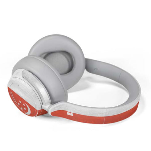 Singapore Flag Distressed Surface Headphones Skin