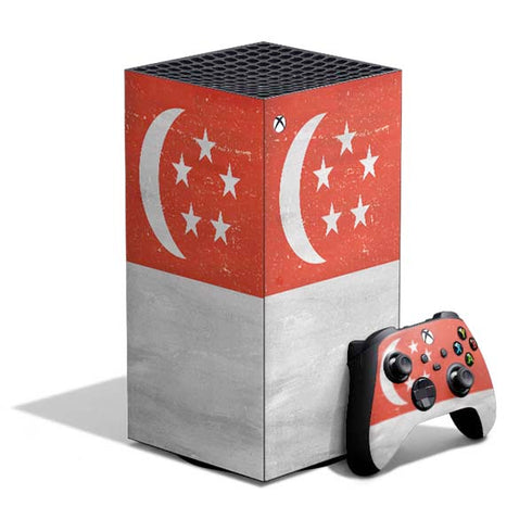Singapore Flag Distressed XBox Series X Digital Edition Bundle Skin