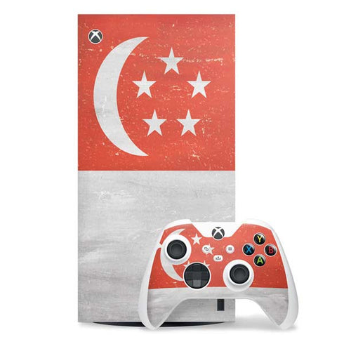 Singapore Flag Distressed Xbox Series X Skins