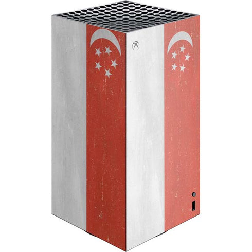 Singapore Flag Distressed XBox Series X Digital Edition Console Skin