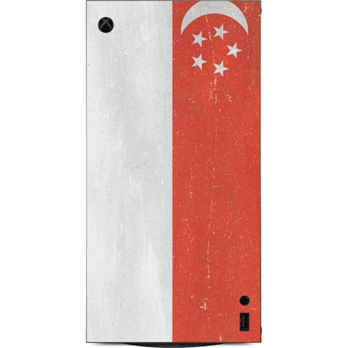 Singapore Flag Distressed XBox Series X Digital Edition Console Skin