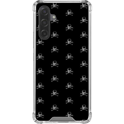 Alchemy Skull and Crossbone Pattern Galaxy A17 Clear Case