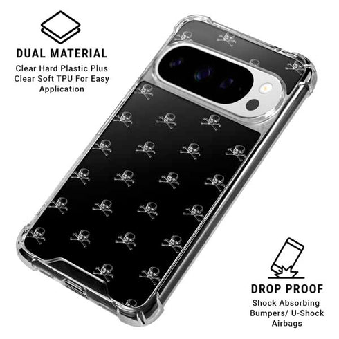 Alchemy Skull and Crossbone Pattern Google Pixel 10 Pro XL Clear Case