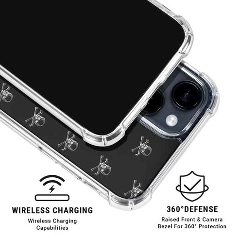 Alchemy Skull and Crossbone Pattern iPhone 15 Clear Case