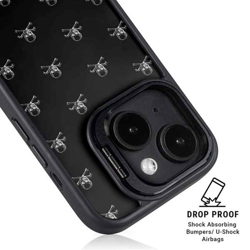 Alchemy Skull and Crossbone Pattern iPhone 15 Kickstand Case